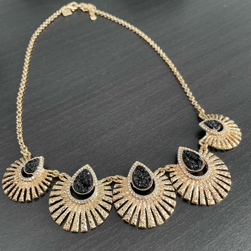Black gemstone J.Crew statement necklace